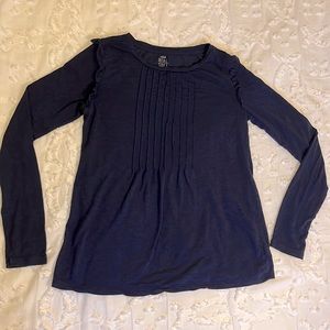 Navy long sleeve women’s XS Aerie shirt with ruffles